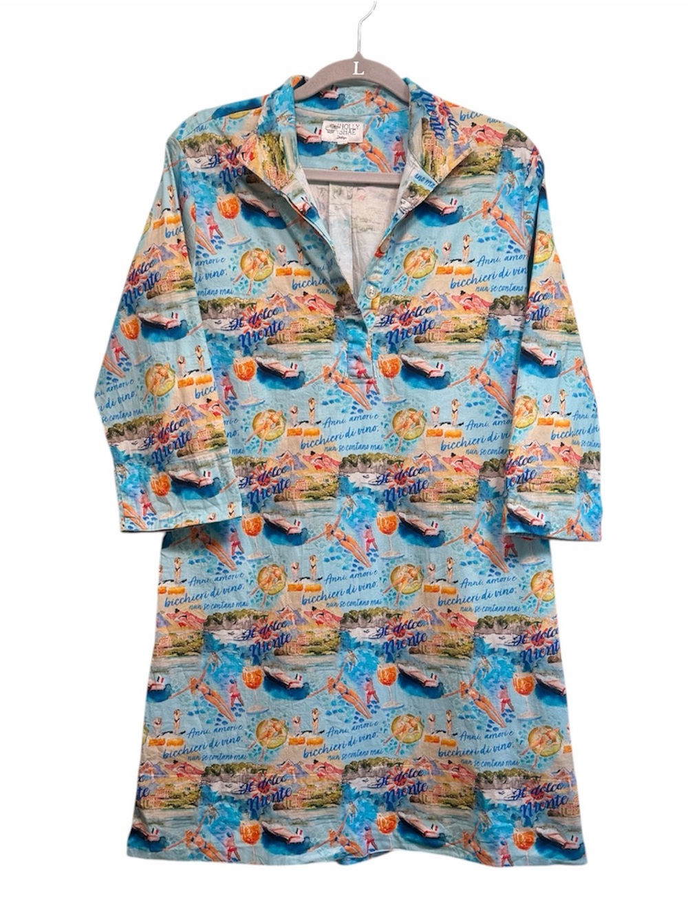 Holly Shae Arden Italian summer Amalfi coast print dress, size Medium / Large